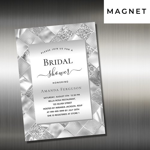 Bridal Shower silver elegant luxury Magnetic Invitation