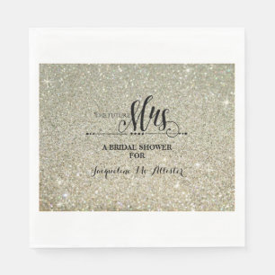 Bridal Shower Silver Glitter Future Mrs. Modern Napkins