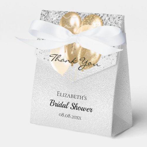 Bridal Shower silver gold balloons thank you Favor Boxes