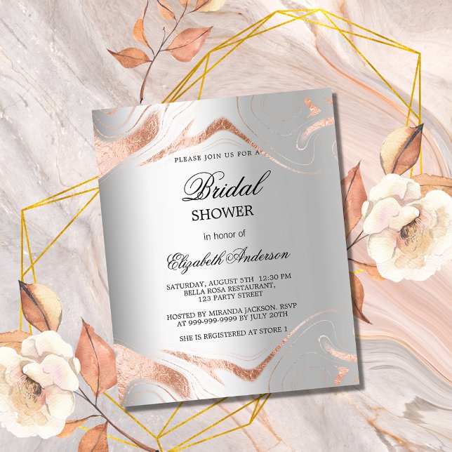 Bridal shower silver rose gold invitation (Creator Uploaded)