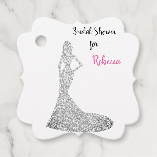 Bridal Shower Silver Sparkle  Shine Favor Tags