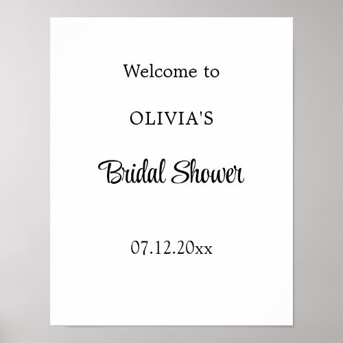 Bridal Shower Simple Minimalist Welcome Poster