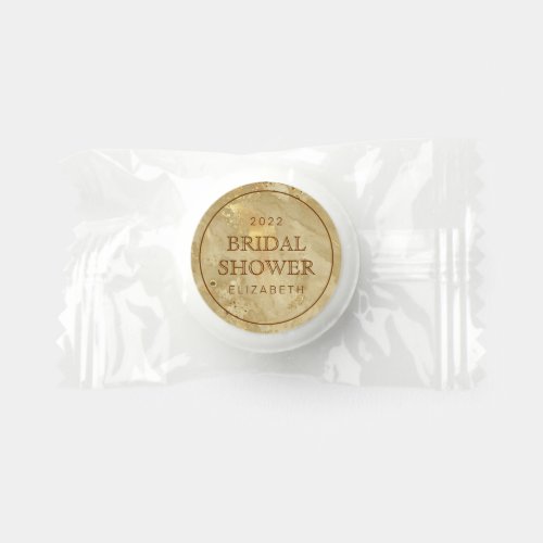 Bridal Shower Simple Modern Faux Gold Watercolor Life Saver Mints