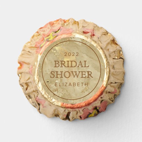 Bridal Shower Simple Modern Faux Gold Watercolor Reeses Peanut Butter Cups
