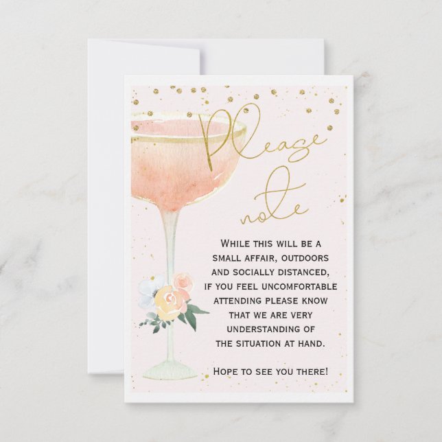 Bridal Shower Social Distancing Note Card (Front)