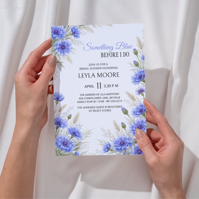 Bridal Shower Something Blue Cornflower Invitation (Bridal Shower Something Blue Cornflower Invitation
)