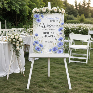 Bridal Shower Something Blue Cornflower Welcome Foam Board