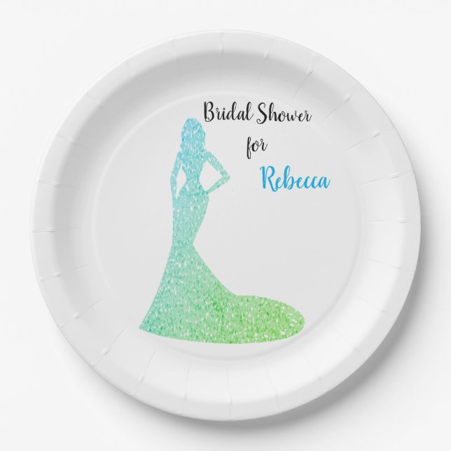 Bridal Shower Sparkle & Shine Paper Plate (Front)