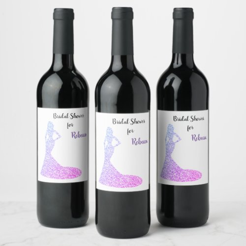 Bridal Shower Sparkle  Shine Wine Label