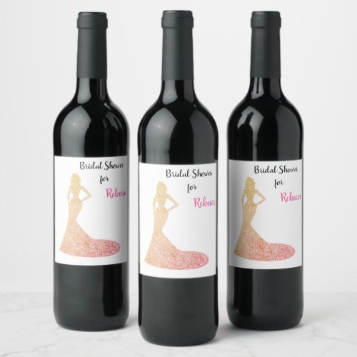 Bridal Shower Sparkle  Shine Wine Label