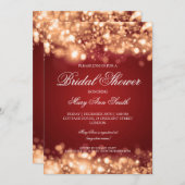 Bridal Shower Sparkling Lights Gold Invitation (Front/Back)