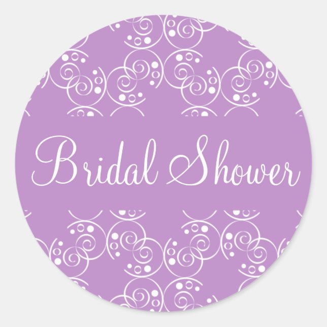 Bridal Shower Spiral Swirls Envelope Sticker Seal (Front)
