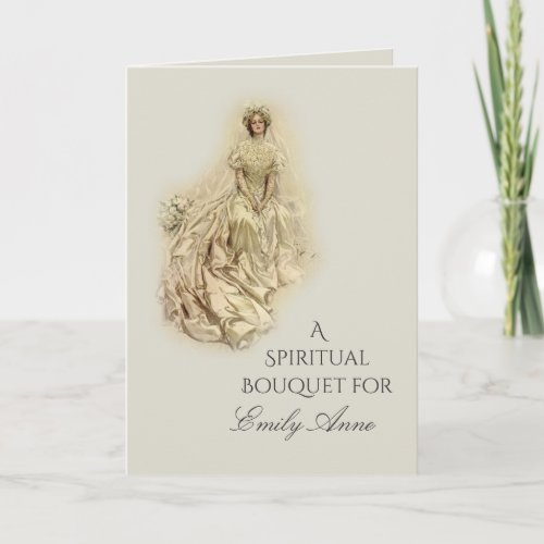Bridal Shower Spiritual Bouquet Prayers Thank You Card
