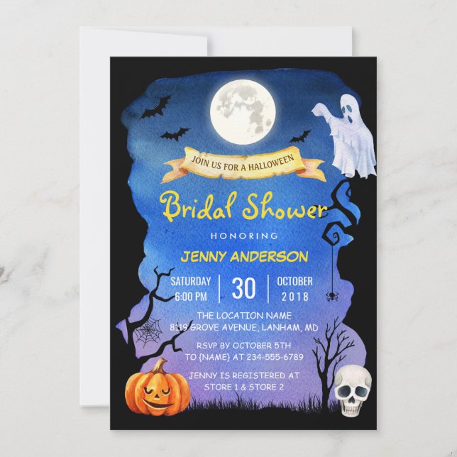 Bridal Shower Spooktacular Halloween Party Invitation (Front)