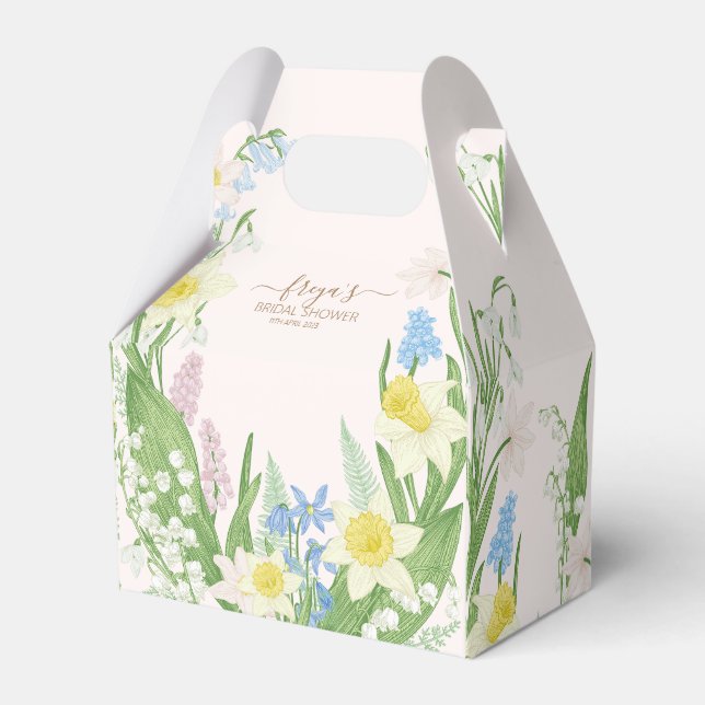 Bridal Shower Spring Blooms Favor Boxes (Front Side)