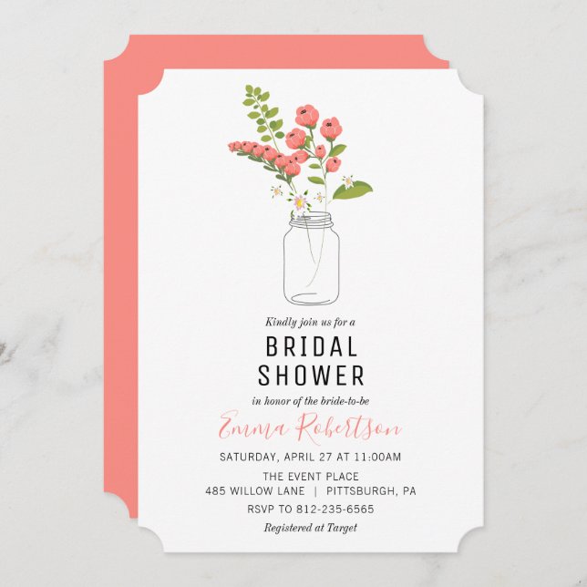 Bridal Shower Spring Bouquet Shower invitation (Front/Back)