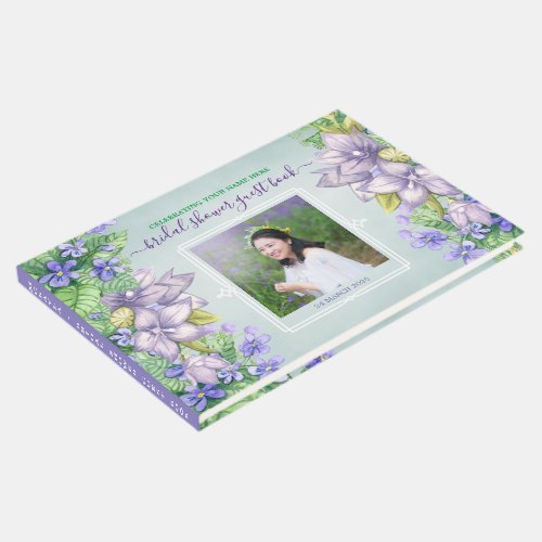 Bridal Shower Spring Wedding Violets Your Photo Guest Book