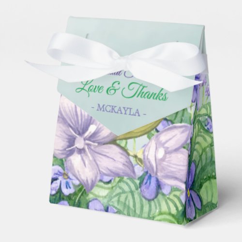 Bridal Shower Spring Wedding Watercolor Violets Favor Boxes