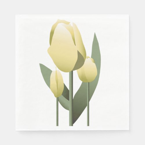 Bridal Shower Spring Yellow Tulip Napkin