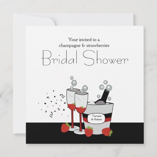 Bridal Shower Square Champagne Invitation