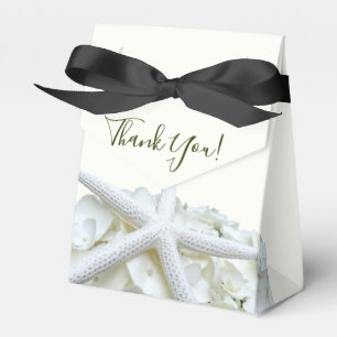 Bridal Shower Starfish White Hydrangea Thank You Favor Boxes