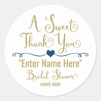 Bridal Shower Sticker | A Sweet Thank You by SimplySweetParties at Zazzle