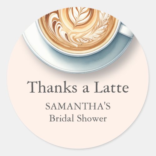 Bridal Shower Stickers Thank You Coffee