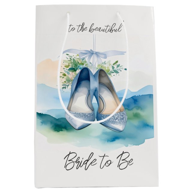 Bridal Shower Stiletto Shoes Bride to Be Medium Gift Bag (Front)