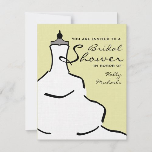 Bridal Shower - Stylish Wedding Dress Custom Color Announcements