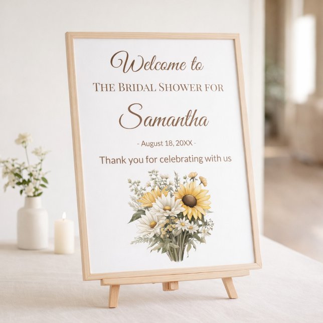 Bridal Shower Summer Daisy Sunflower Welcome Sign (Creator Uploaded)