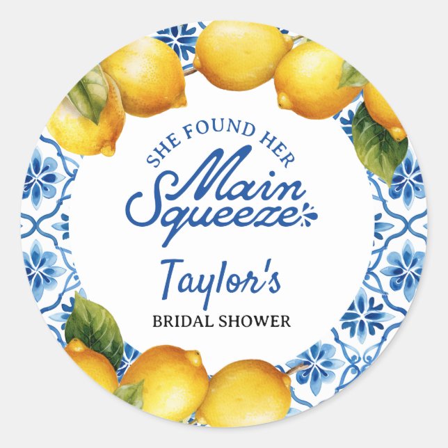  Bridal Shower Summer Lemon Stickers (Front)