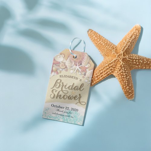 Bridal Shower Summer Sea Beach Starfish Sea shells Gift Tags