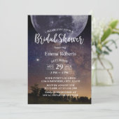 Bridal Shower Summer Starry Night Sky with Moon Invitation (Standing Front)