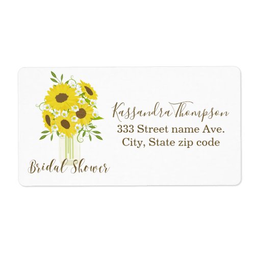 Bridal Shower Sunflower Address Label