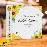 Bridal Shower Sunflower Bee Honeycomb Photo Album 3 Ring Binder<br><div class="desc">This binder has been designed for bridal shower photos. It features a watercolor floral design with sunflowers,  eucalyptus leaves,  honey bees and honeycomb. Personalize it with your own text on the front and spine.</div>