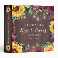 Pink Floral Peony Bridal Shower Photo Album Binder, Zazzle