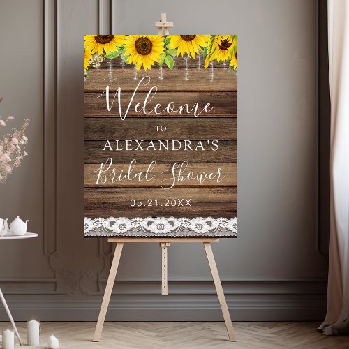  Bridal Shower Sunflower Rustic Farmhouse Foam Board