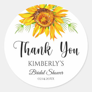 Bridal Shower Sunflower Sticker