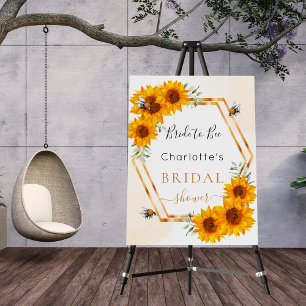 Bridal Shower sunflowers bees gold geometric Foam Board
