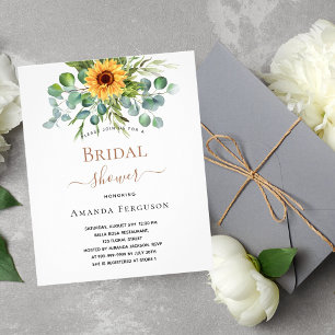 Bridal shower sunflowers eucalyptus budget flyer