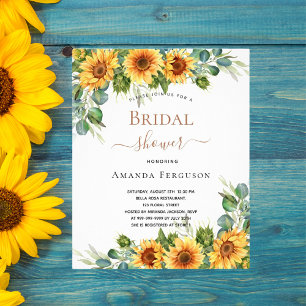 Bridal shower sunflowers eucalyptus budget flyer