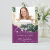 Bridal Shower Sweet 16th Photo Marsala Mint Floral Invitation (Standing Front)