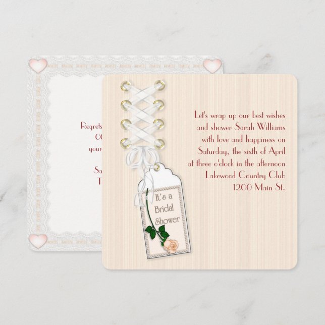 Bridal Shower tag Invitation (Front/Back)