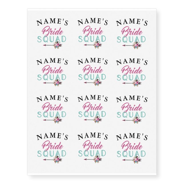 Bridal Shower Tattoos Bride Tribe Hen Party (Front)