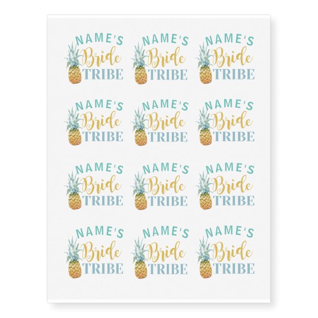 Bridal Shower Tattoos Bride Tribe Pineapple (Front)