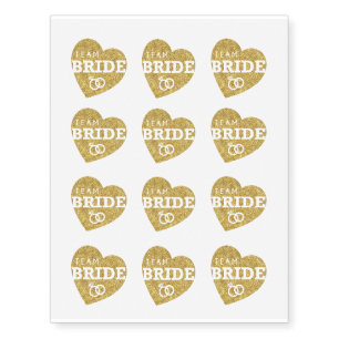 Bridal Shower Tattoos Team Bride Bride Gold Hearts