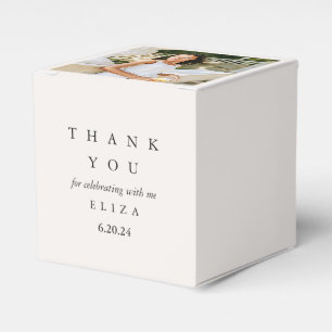 Bridal Shower Taupe Personalized Photo Thank You Favor Boxes
