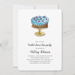 Bridal shower tea cake party. Brunch invitation