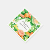 Bridal Shower Tea Citrus Leaf Orange Lemon Garden Paper Napkins (Corner)