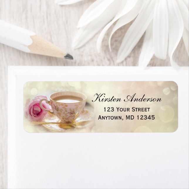 Bridal Shower Tea Custom Return Address Label (Insitu)